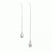 Load image into Gallery viewer, New Gold Silver Color Long Drop Rhinestone Tassel Dangle Earrings Women Wedding Drop Earing Fashion Sparkling Crystal Jewelry
